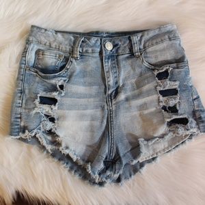 Almost Famous, distressed jean shorts..